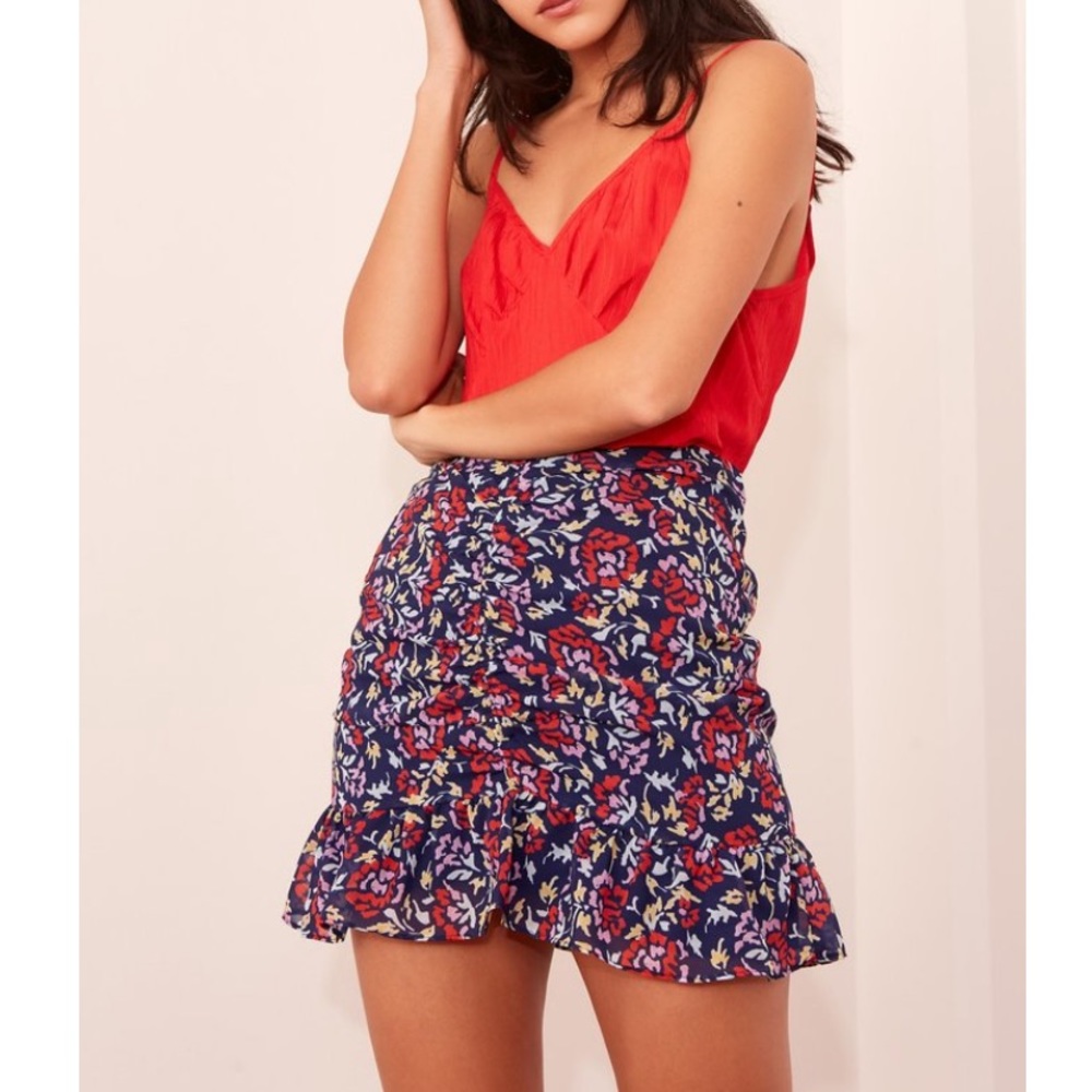 The Fifth Label Navy scarlet watercolor skirt